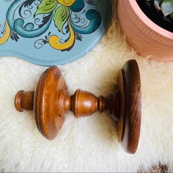 Vintage wooden candlestick - Picture 2 of 3